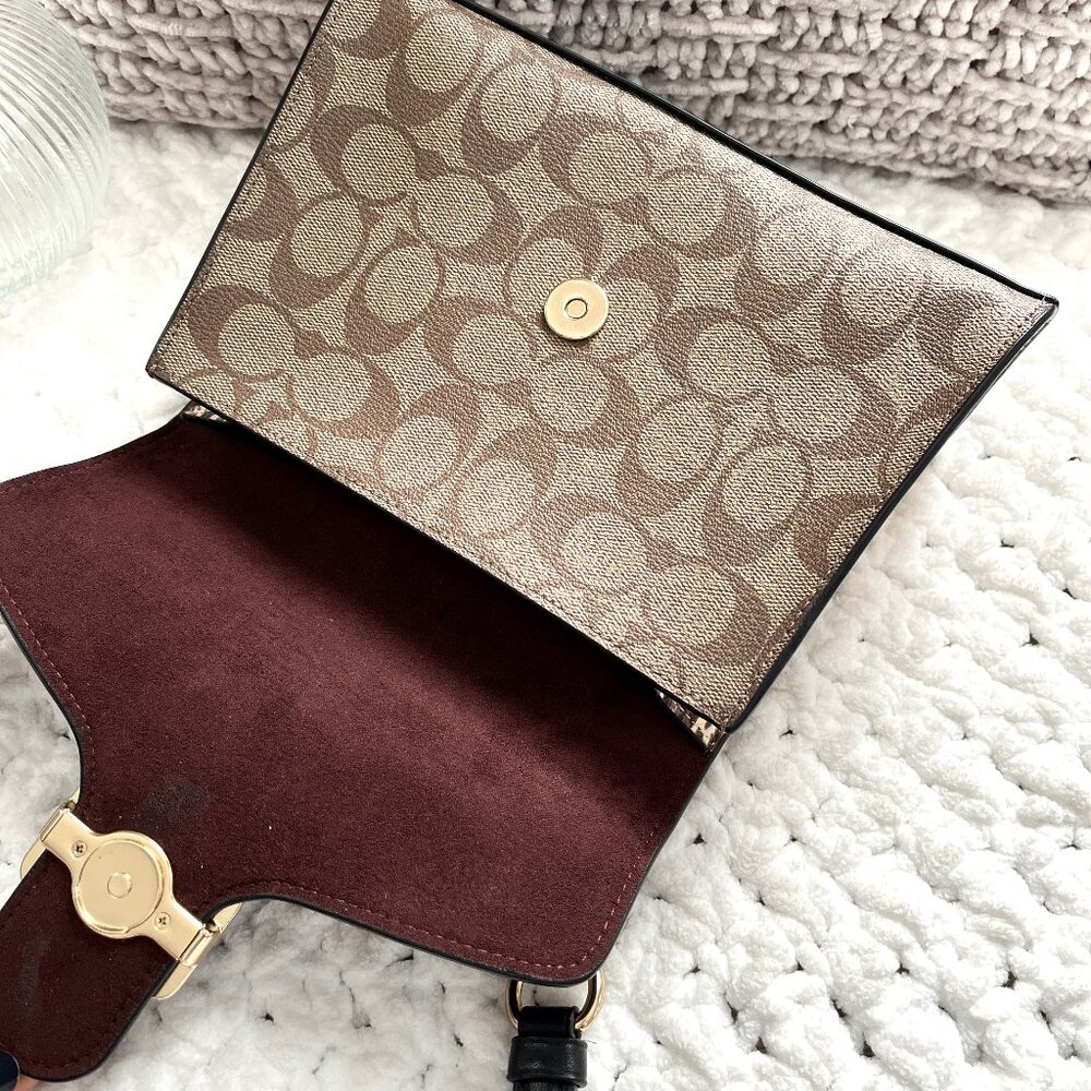 Coach Pepper Satchel in Signature Canvas (Black/Brown) No. C1325 - Picture 7 of 16